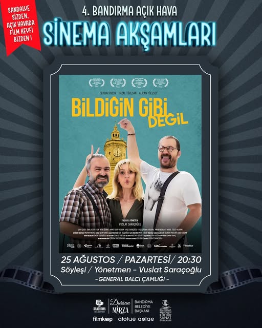 Bandırma’da Açık Hava Sinema Akşamları Başlıyor: Ücretsiz Film Gösterimi ve Yönetmenle Söyleşi