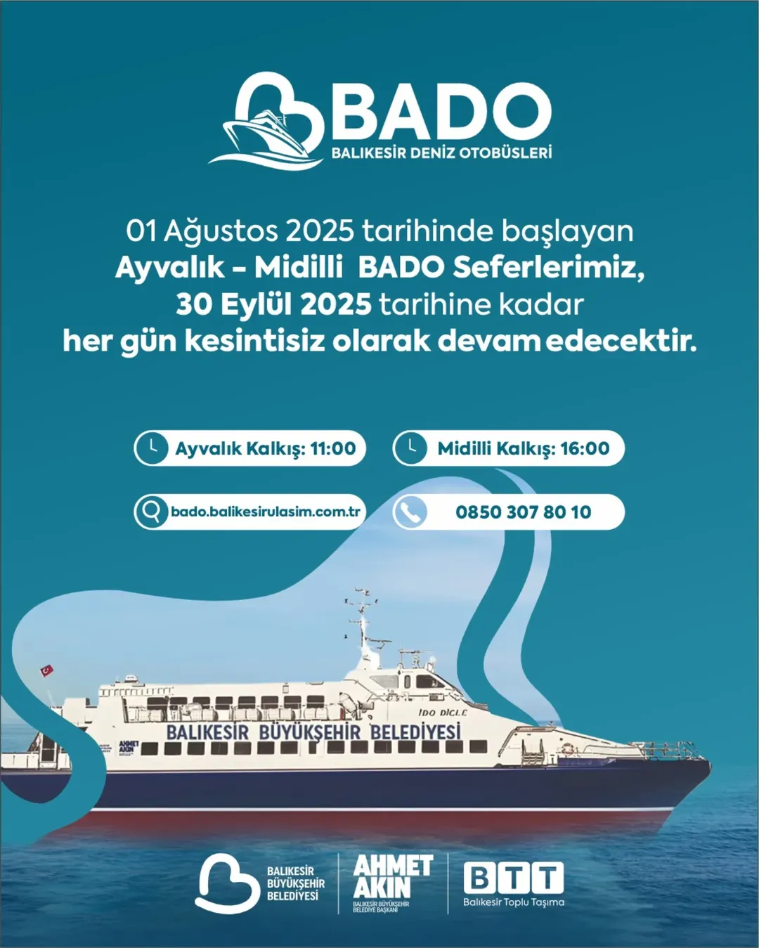 Balıkesir’den Midilli’ye Yeni Ulaşım İmkanı: Ayvalık-Midilli Seferleri Başladı