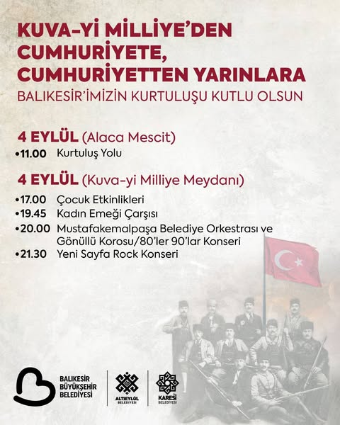 Balıkesir’de Kurtuluş Coşkusu: Büyükşehir Belediyesi’nden Kutlama Daveti