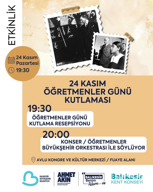 Balıkesir’de 24 Kasım Öğretmenler Günü Coşkusu