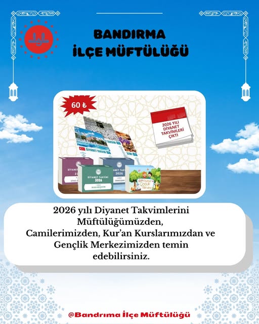 Bandırma Müftülüğü’nden 2026 Yılı Diyanet Takvimi Dağıtımı