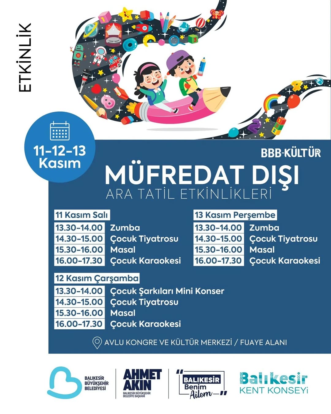 Balıkesir’de Ara Tatil Çocuk Şenliği: Ücretsiz Etkinlikler Dopdolu Bir Programla Çocukları Bekliyor