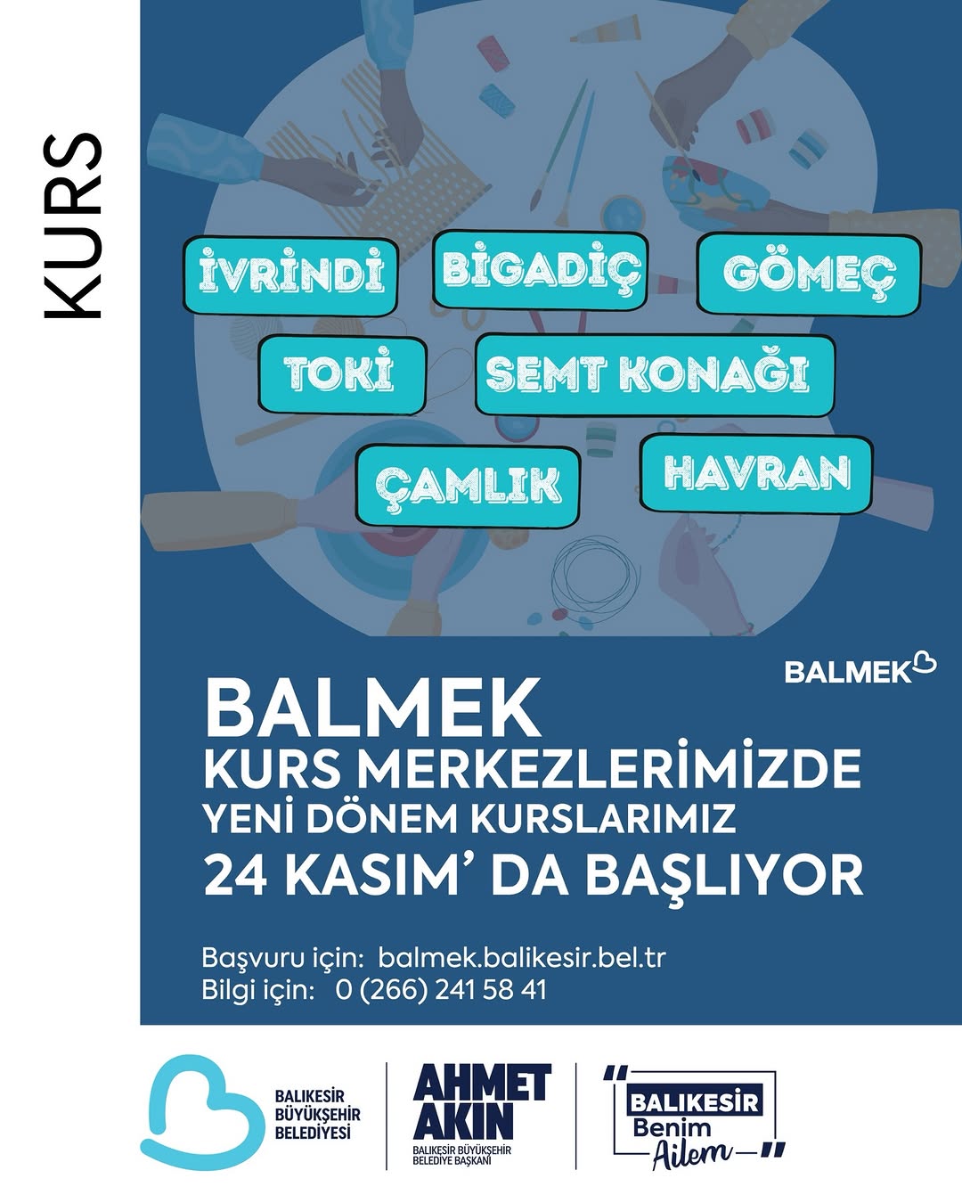 Balıkesir’de Yeni Dönem BALMEK Kursları İçin Kayıtlar Başladı
