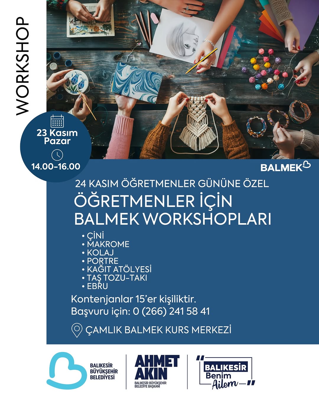 Balıkesir’de Öğretmenler Günü’ne Özel Workshop Etkinliği