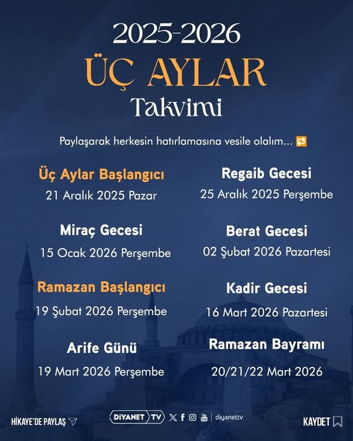 2025-2026 Üç Aylar Başlangıç Tarihleri Açıklandı