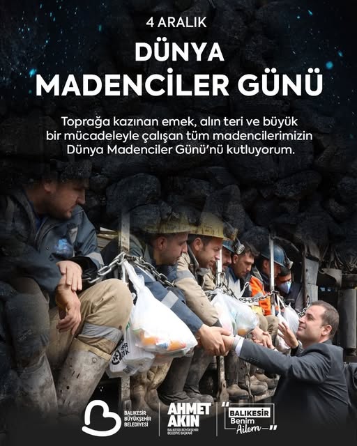 Balıkesir’de Dünya Madenciler Günü Mesajı: Madenciler Anıldı ve Kutlandı